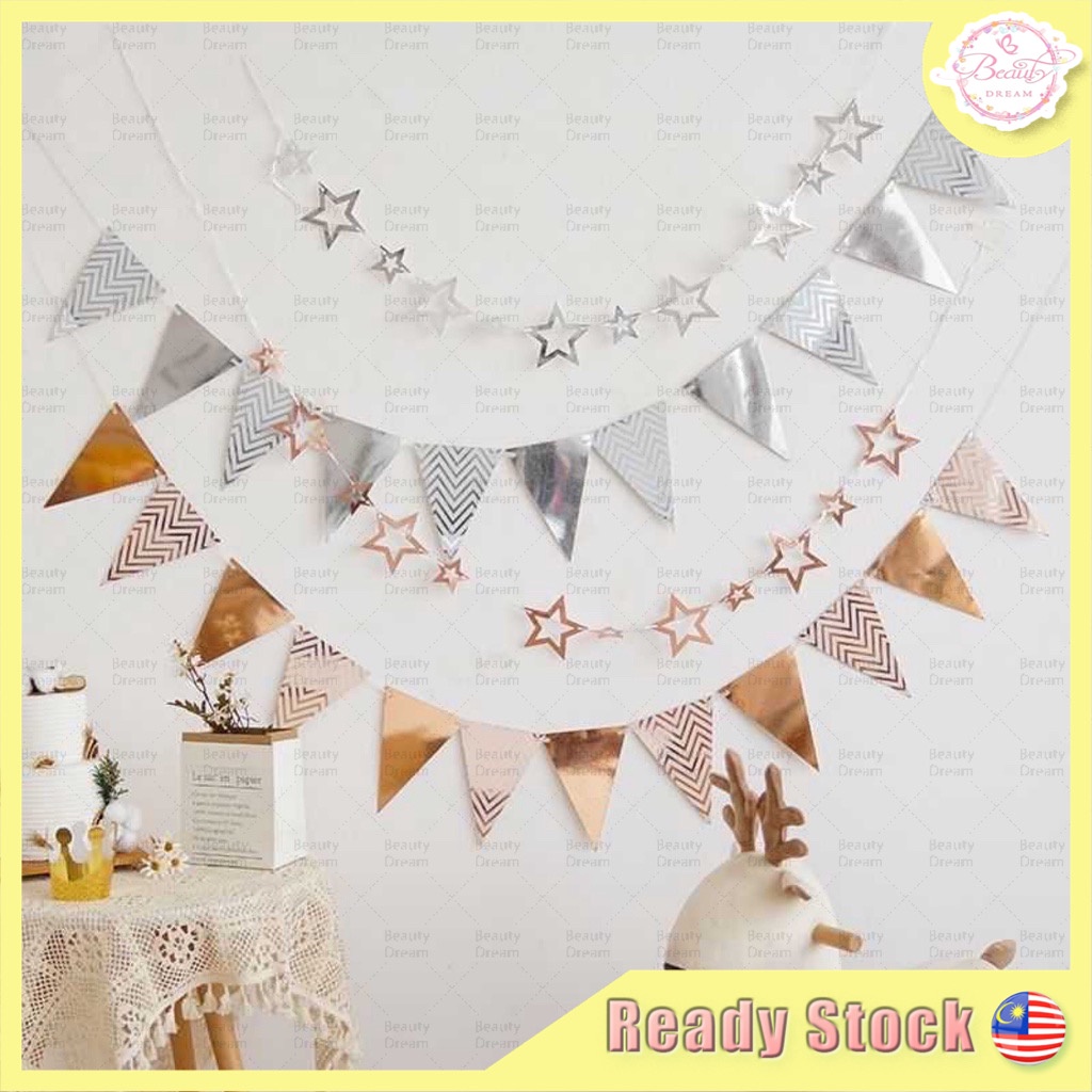 ⚡️Ready Stock⚡️Star Bunting Paper Garland String Hanging Banner ...