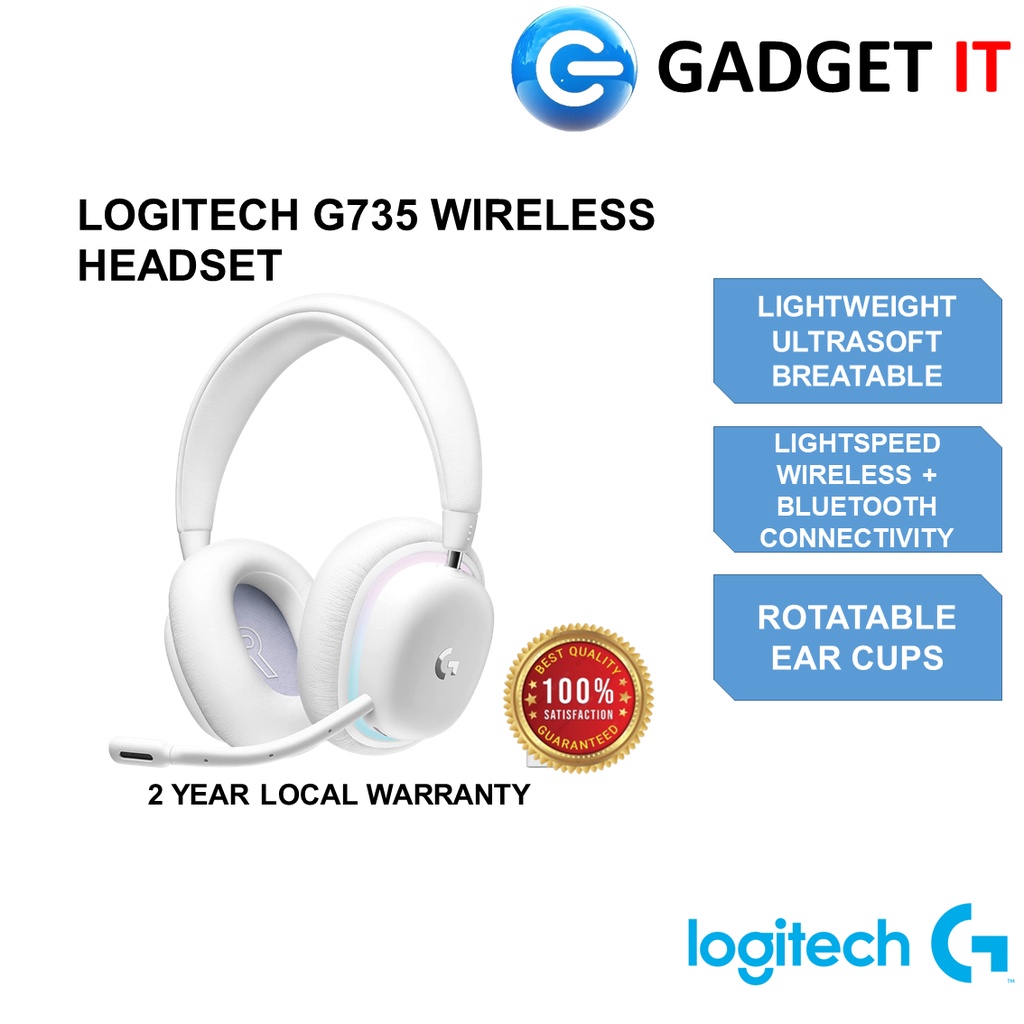 LOGITECH G735 AURORA WIRELESS GAMING HEADSET HEADPHONE,CUSTOMISABLE