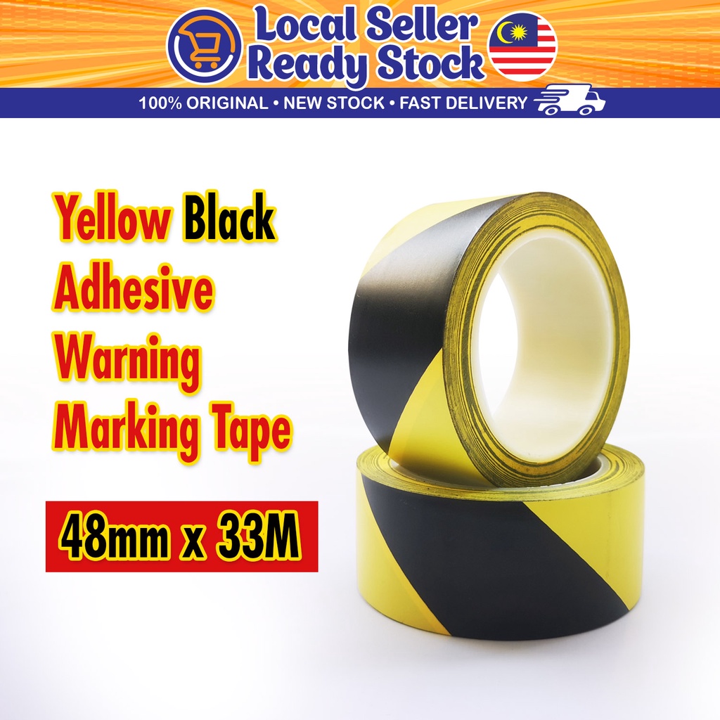 Yellow & Black Floor Marking Tape / Tiger Tape / Hazard Warning Tape