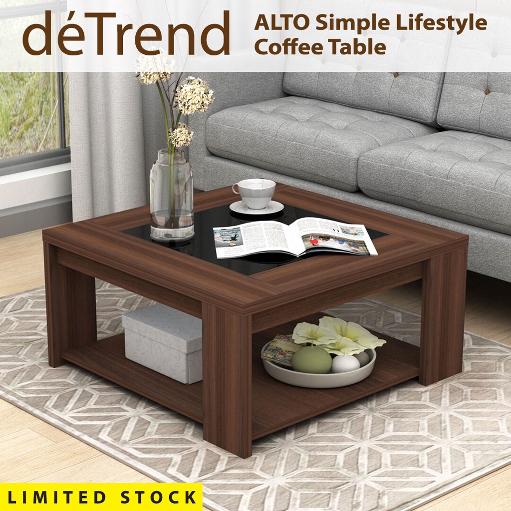 deTrend ALTO Modern Contemporary Square Coffee Table With Black Gloss ...