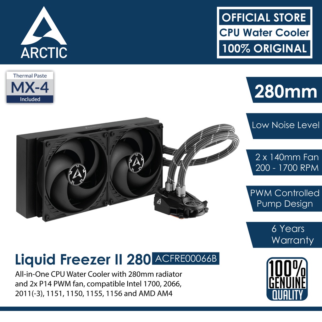Arctic ACFRE00066B Liquid Freezer II 280 Multi Compatible All-in-One CPU  Water Cooler