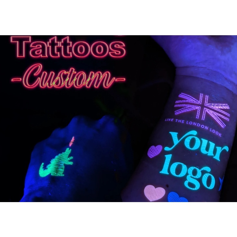 Custom Tattoo Sticker Printing Logo Dark Party Tattoos Custom Temporary