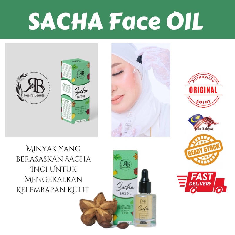 SACHA Face Oil Minyak Muka dari Sacha Inci 💯 Original HQ 💯 Ready Stock