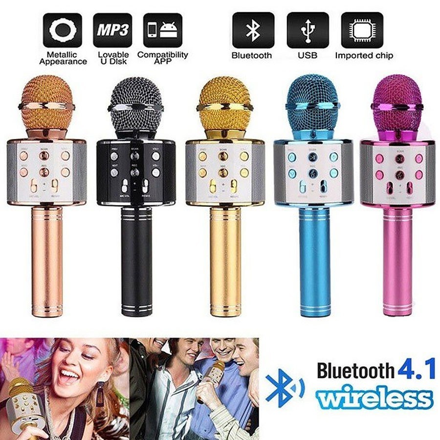 WS858 PORTABLE WIRELESS BLUETOOTH SPEAKER MICROPHONE MIC HANDHELD