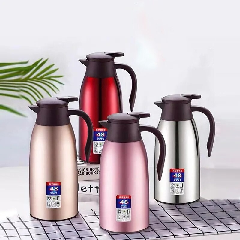 Vacuum Stainless Steel Coffee Carafe - European Style Double Wall Insulated Thermal  Jug And Hot Water Bottle For Keeping Warm, Tea Pot, 1.5l