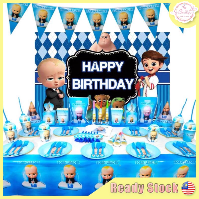 ⚡️Ready Stock⚡️Baby Boss Theme Birthday Party Decoration Disposable ...