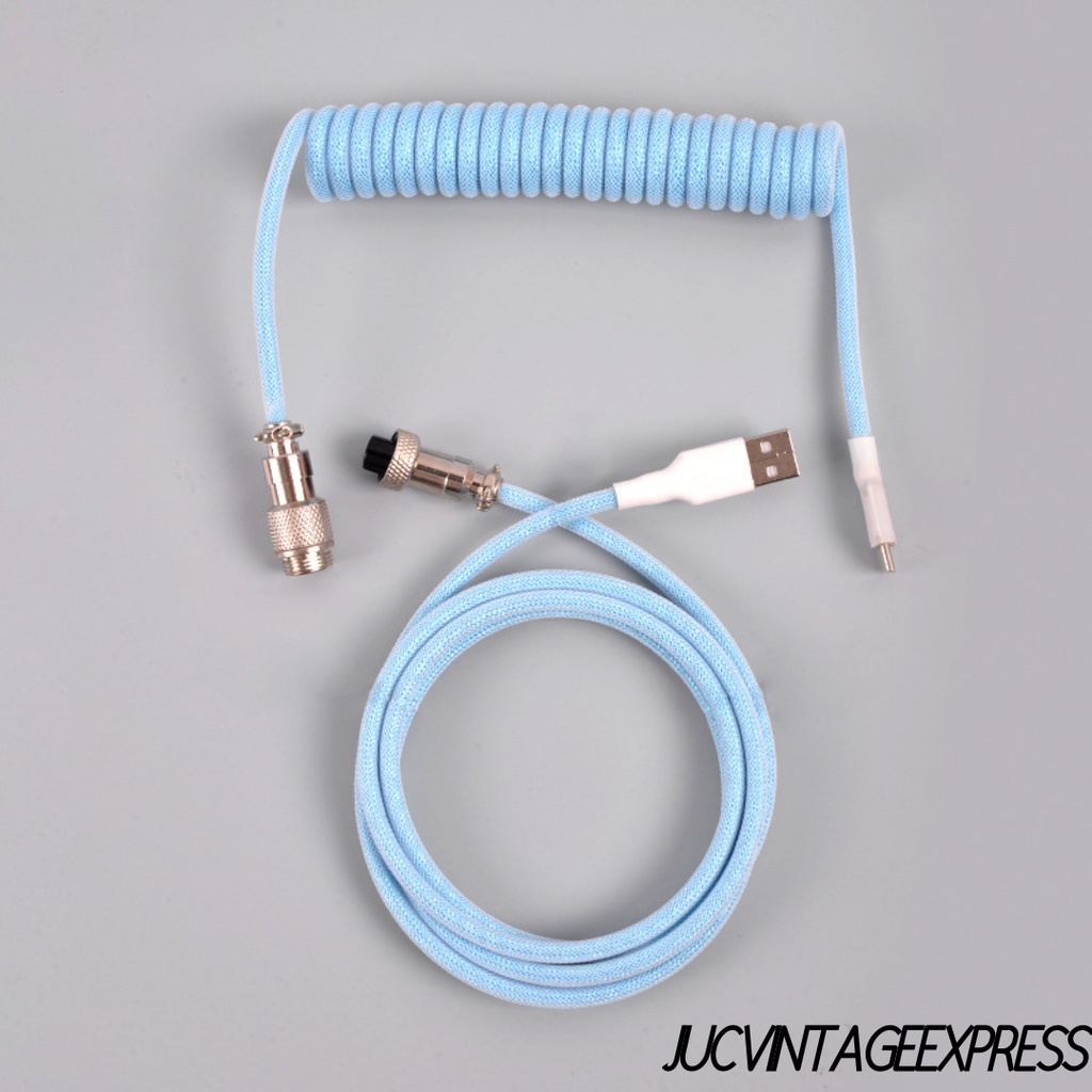 Custom Coiled Cable GX12 (Paracord + Techflex) for Mechanical Keyboard