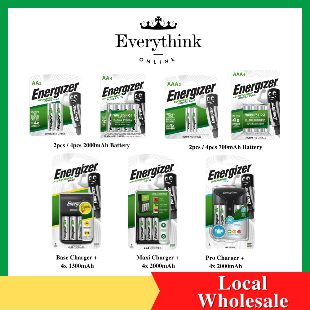 [READY STOCK] ENERGIZER RECHARGEABLE POWERPLUS AA / AAA 2000MAH