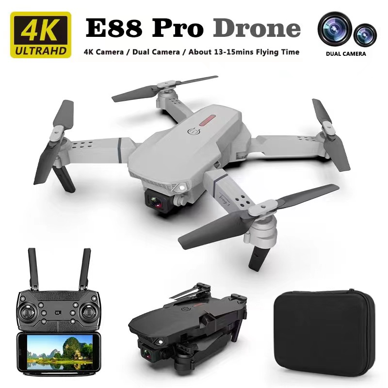 E88 WIFI Foldable Drone / 4K HD Dual Camera / 2.4Ghz RC Remote Control ...