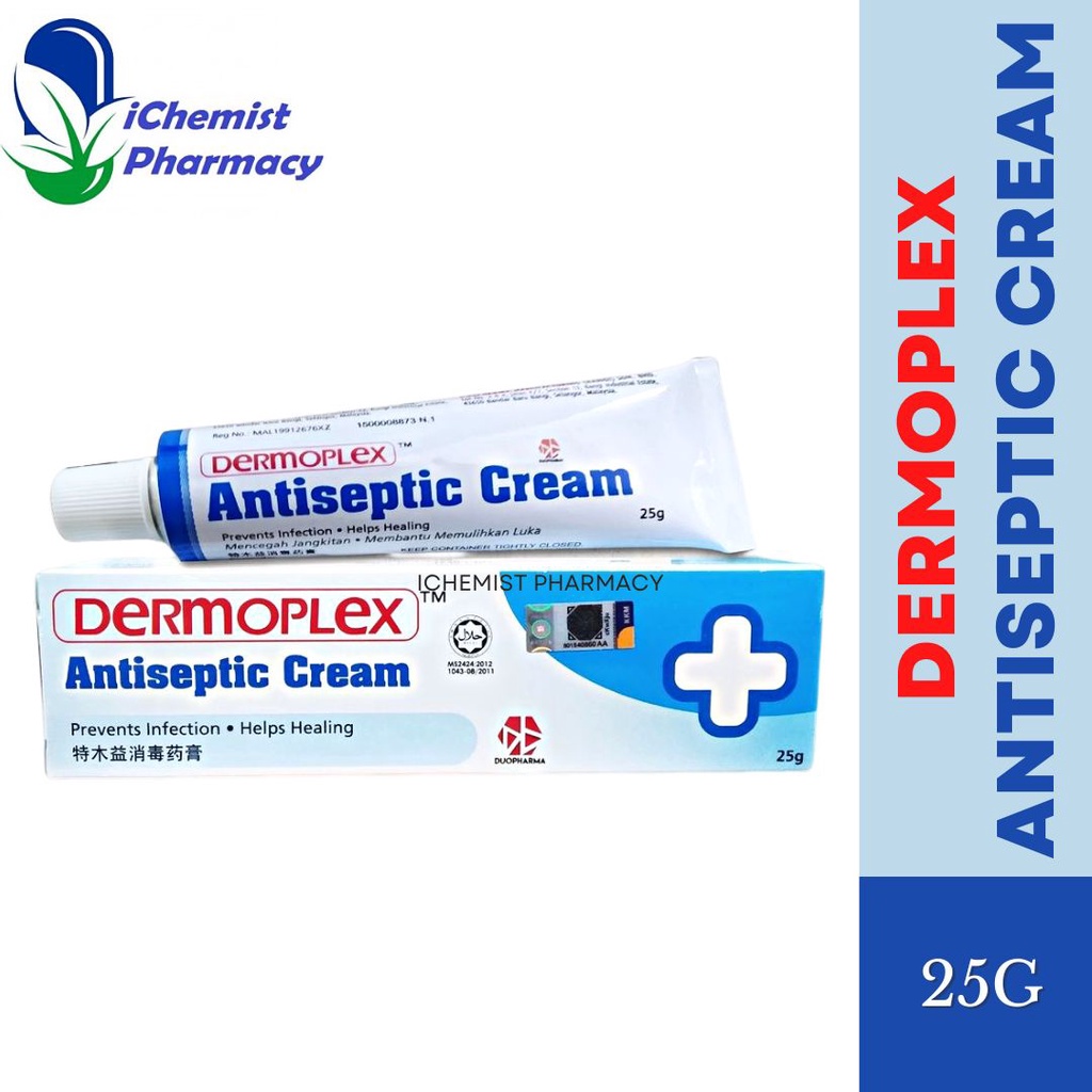 DERMOPLEX ANTISEPTIC CREAM 25G For Skin Cuts / Burns / Nappy Rash