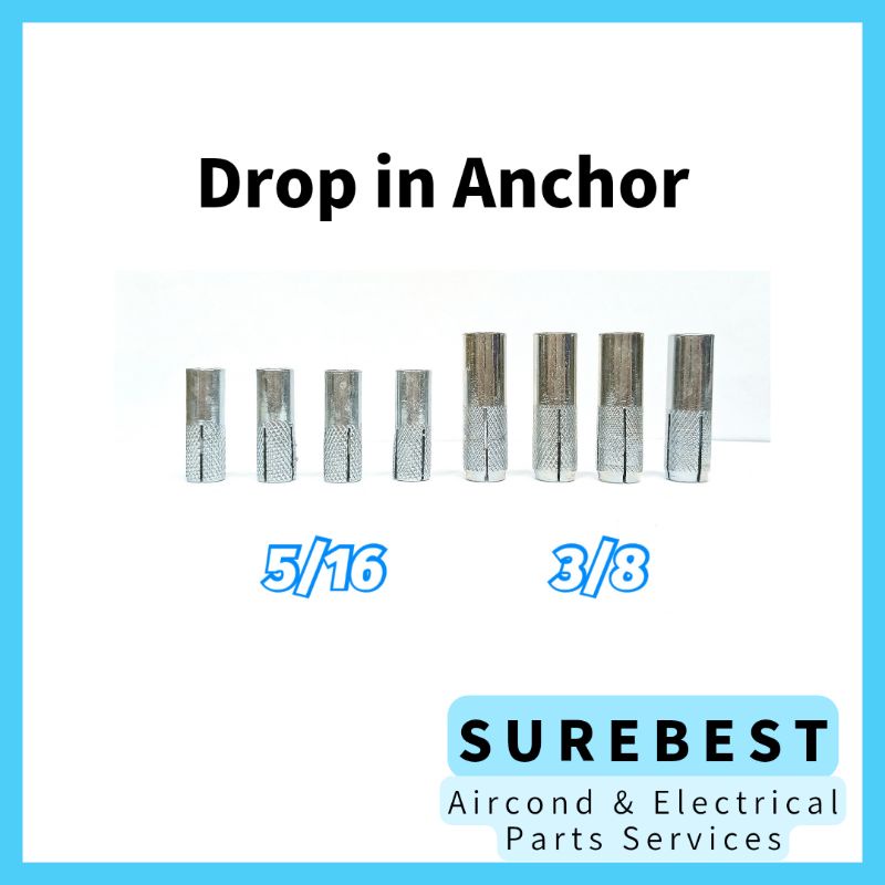 Surebest6176 Drop in Anchor Wall Plug 5/16 3/8 Per Pcs Shopee Malaysia