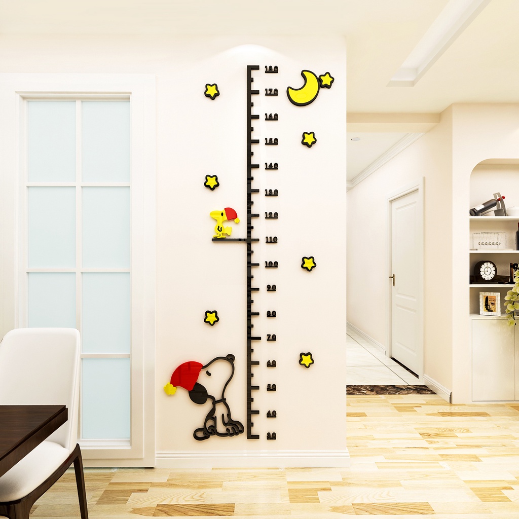 Cartoon dog Snoopy 3D height ruler Acrylic measuring height Waterproof ...
