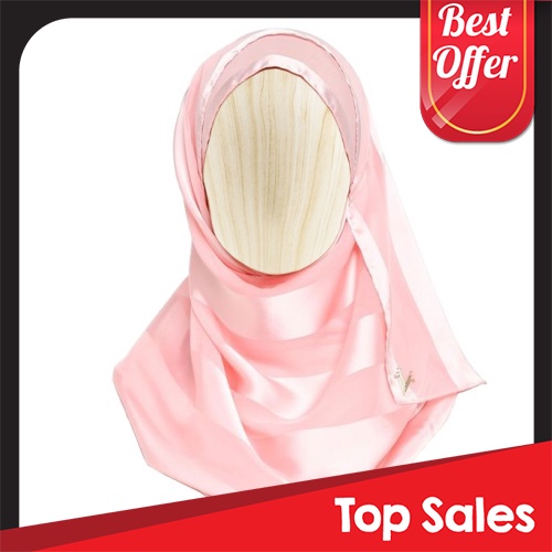 Aurora Satin Shawl Hijab Ethnic Spring - Pink