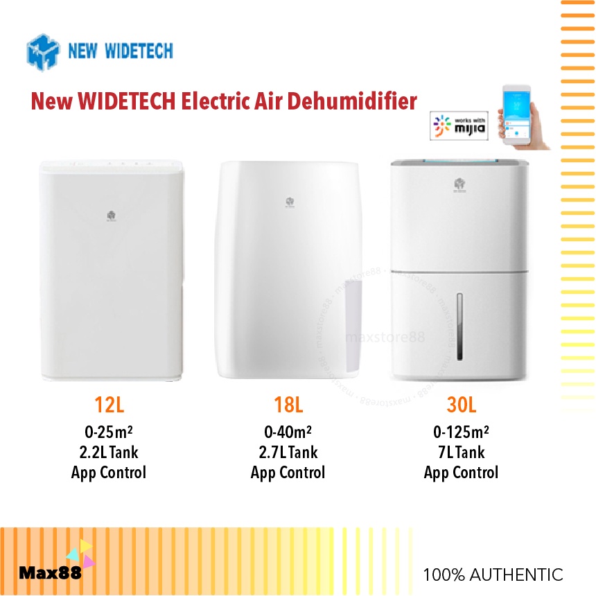 New WIDETECH Electric Air Dehumidifier 12L/18L/30L Household Moisture ...