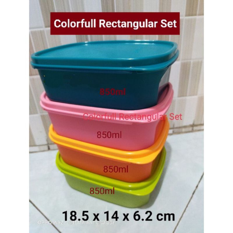 Colorfull recta low tuperware food container 850 ml retail 1 pcs ...