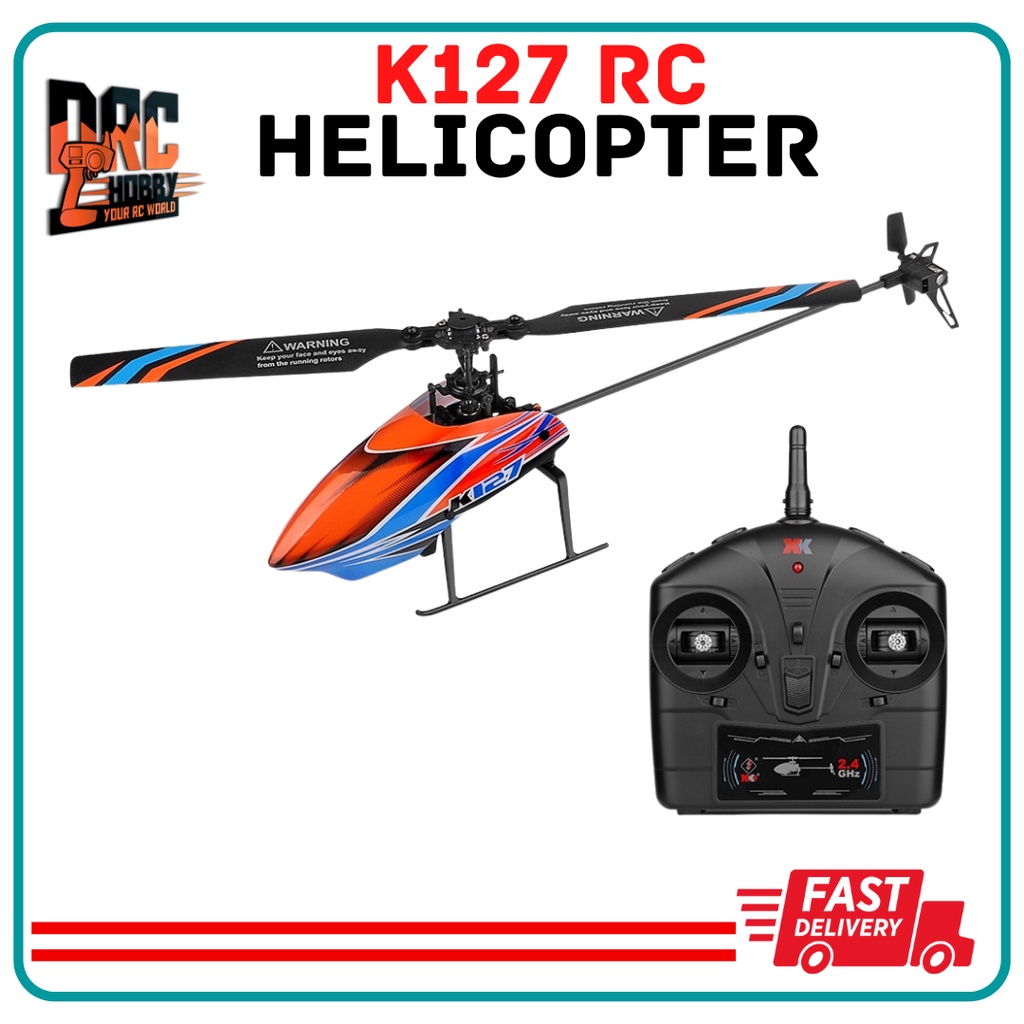 WLtoys K127 RC 2.4G 4CH 6-Aixs Single Blade RC Helicopter RTF 2Battery Toys US e