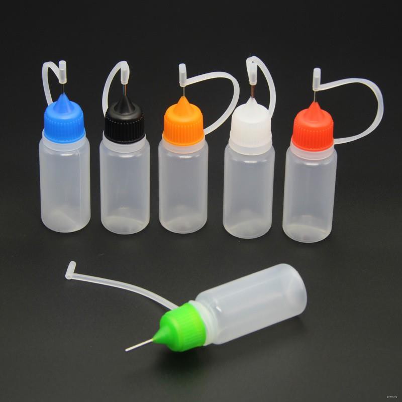 🔥 Needle Bottle 10ml 15ml Henna Squeezable Soft Empty PE Plastic Liquid ...
