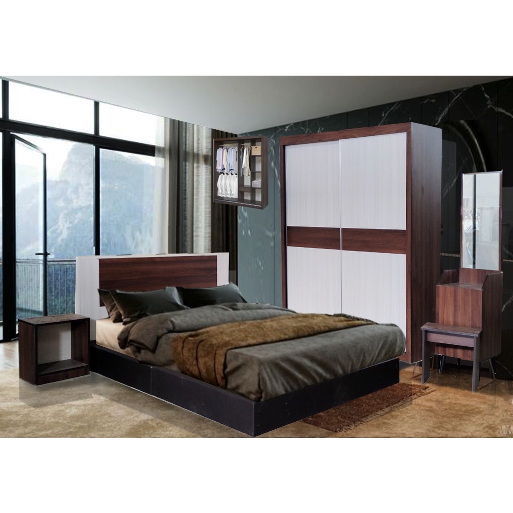 {Mr 99 Furniture}FREE SHIPPING/ Bedroom Set /Queen Bedframe/Sliding