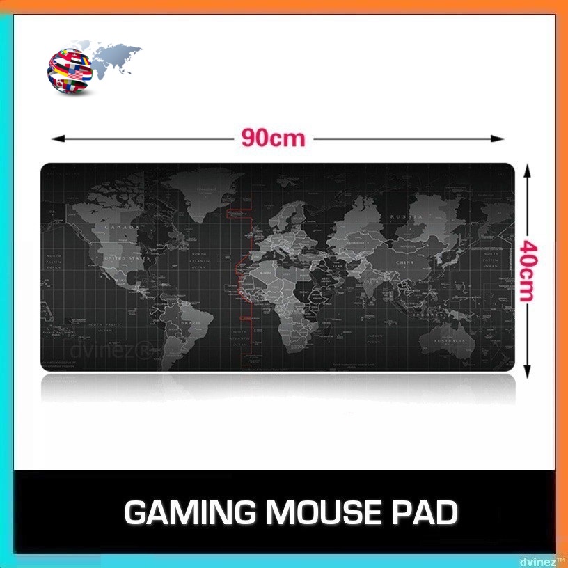 World Map Extra Large Gaming Mousepad Computer Desk Cloth Speed Edition ...
