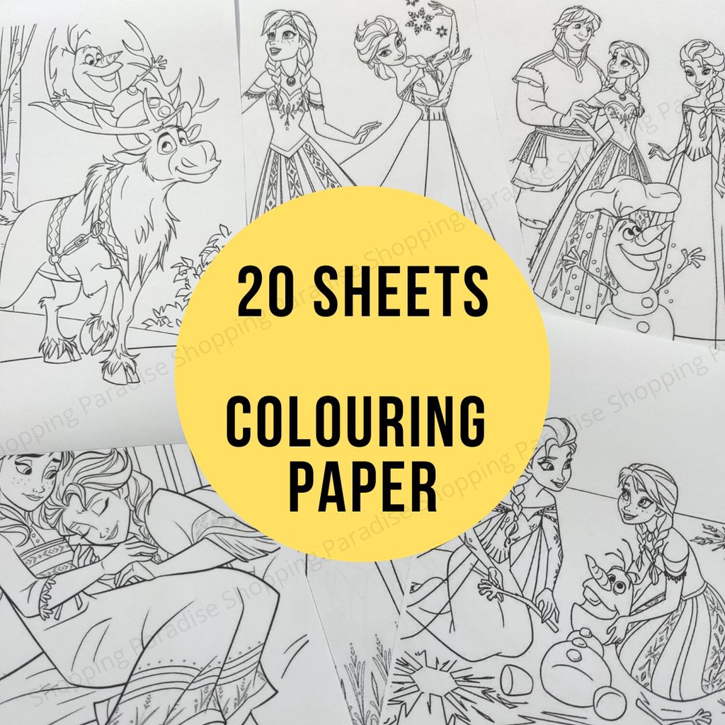 Kids Colouring Paper A5 size Activity Fun (Frozen 20 Sheets) Shopee