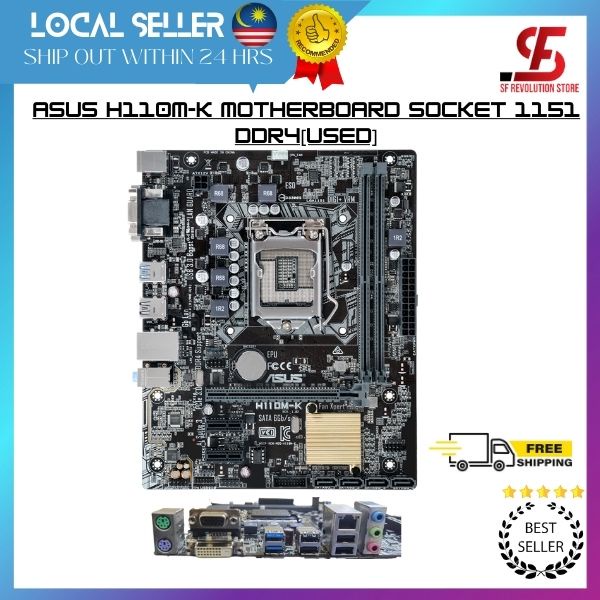 Asus H110MK Motherboard Socket 1151 DDR4[USED] Shopee Malaysia