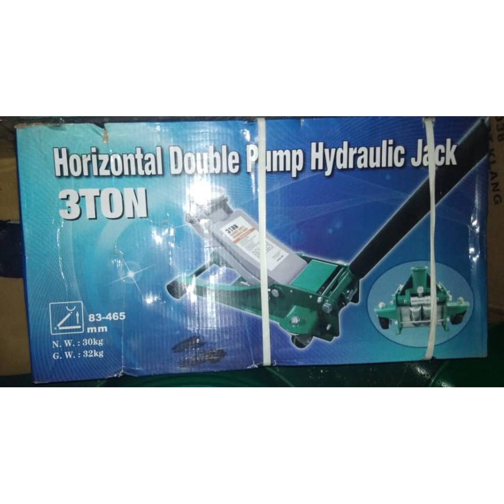 HORIZONTAL DOUBLE PUMP HYDRAULIC JACK (3 TON )( LOW POINT) Shopee