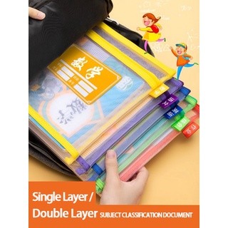 A4 Zip Bag Double Layer Document Text Book Organizer Portable ...
