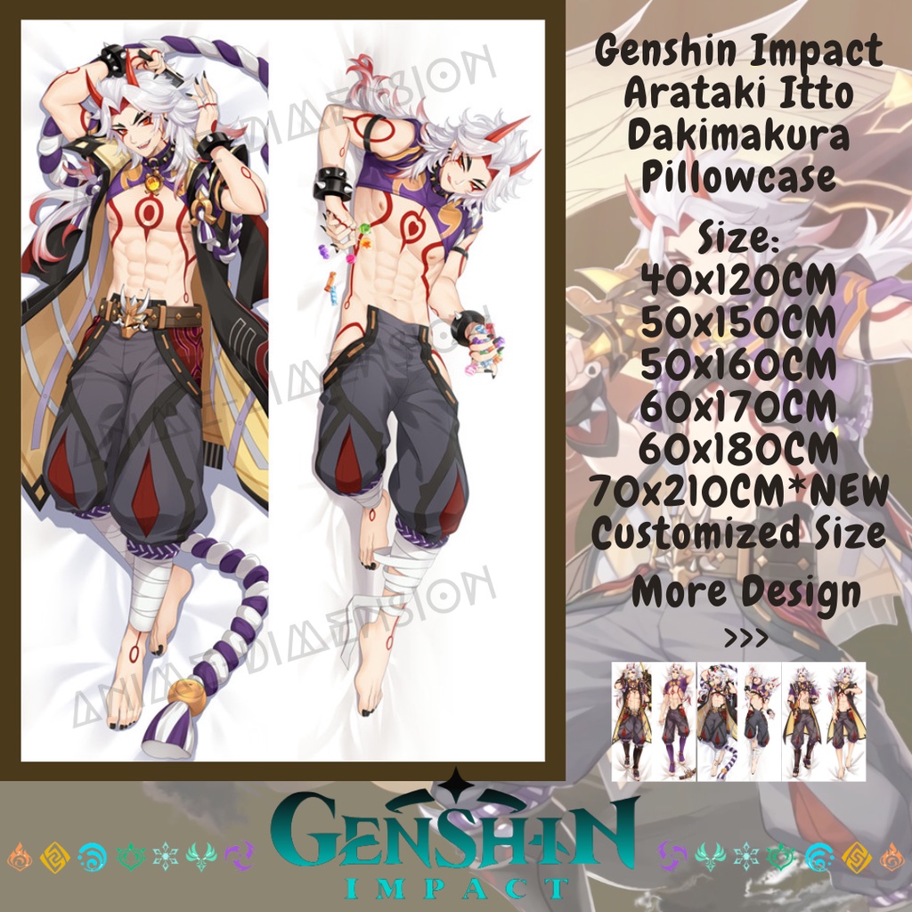 Arataki Itto Dakimakura Genshin Impact Pillow Customized Anime Body ...