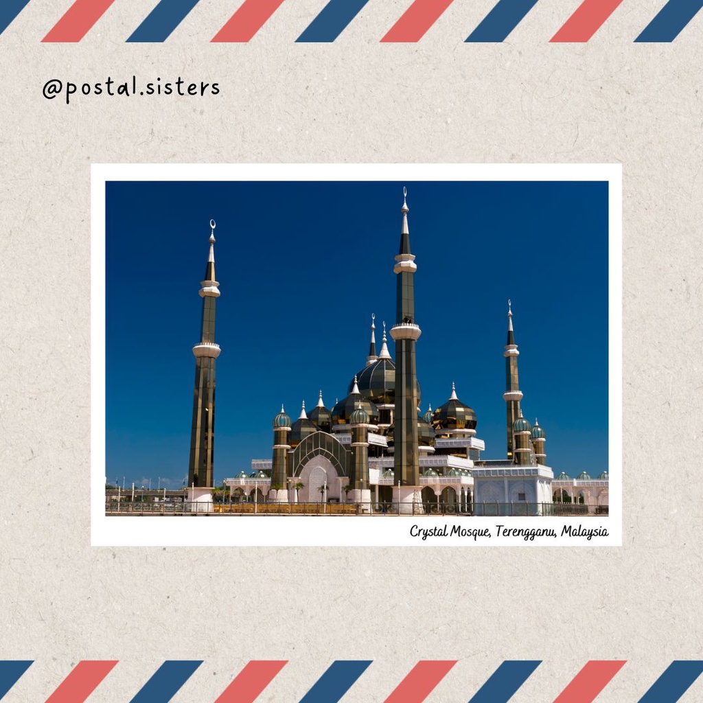 Malaysia Postcard Crystal Mosque A6 Post Card | Historic Malaysia ...