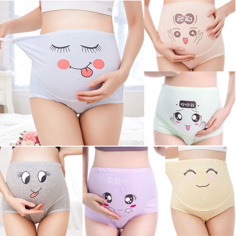 Ready Stock High Waisted Belly Support Pregnant Women Underwear