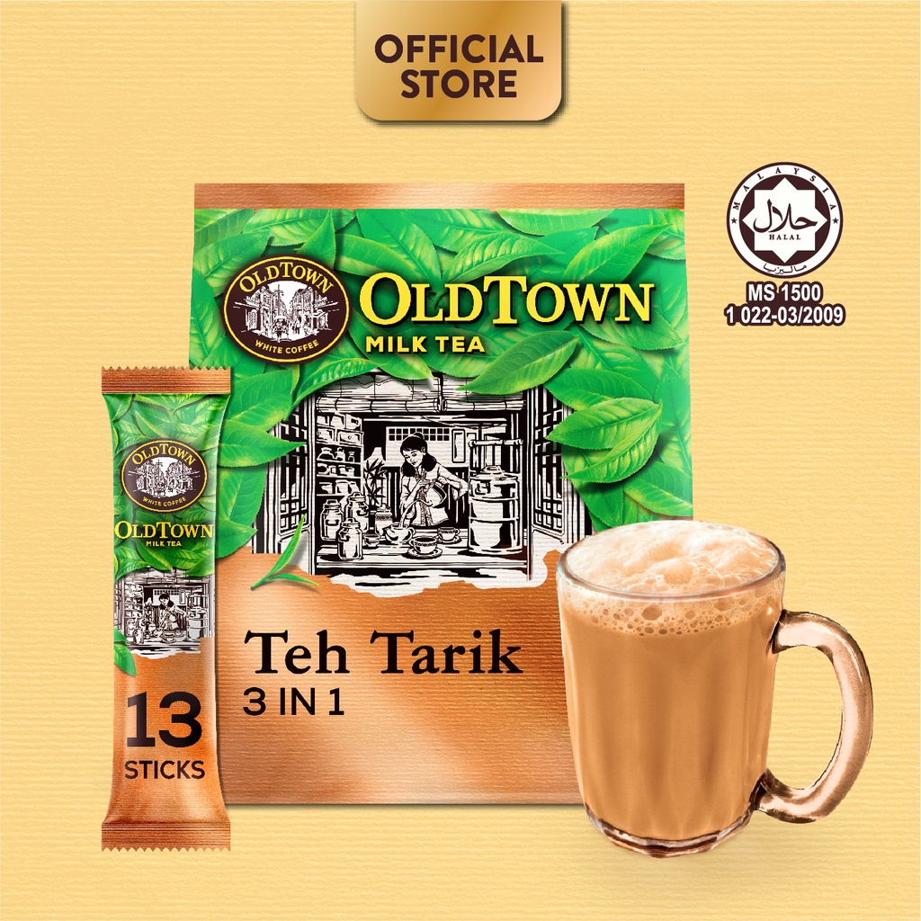 OLDTOWN Instant 3in1 Premix Milk Tea, Teh Tarik 13 Sticks [HALAL ...