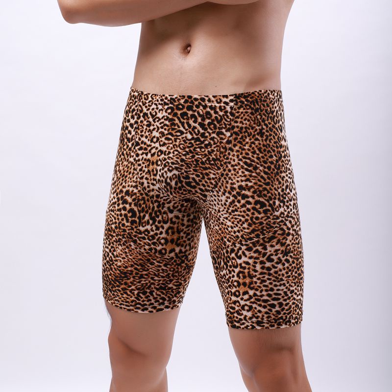 Men Leopard Print Boxers Shorts Man Sleep Bottoms Beachwear Swimming ...