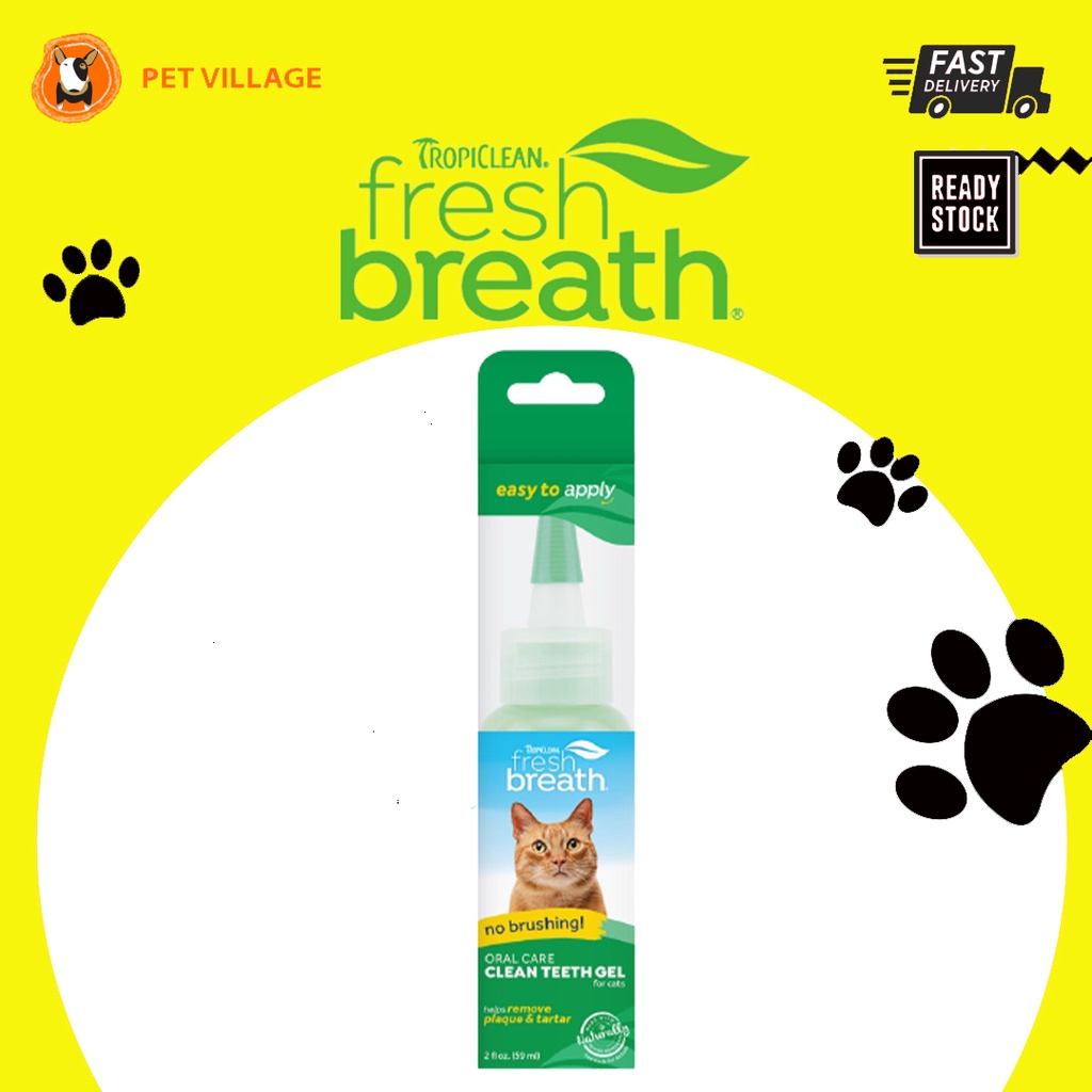 TROPICLEAN Fresh Breath Clean Teeth Oral Care Gel For Cats 2oz(59ml)热带