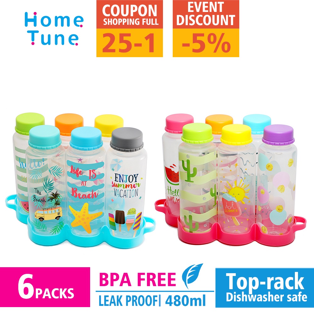 [6-Pack]Cute Water Bottle for School Kids Girls, BPA FREE Leak Proof ...