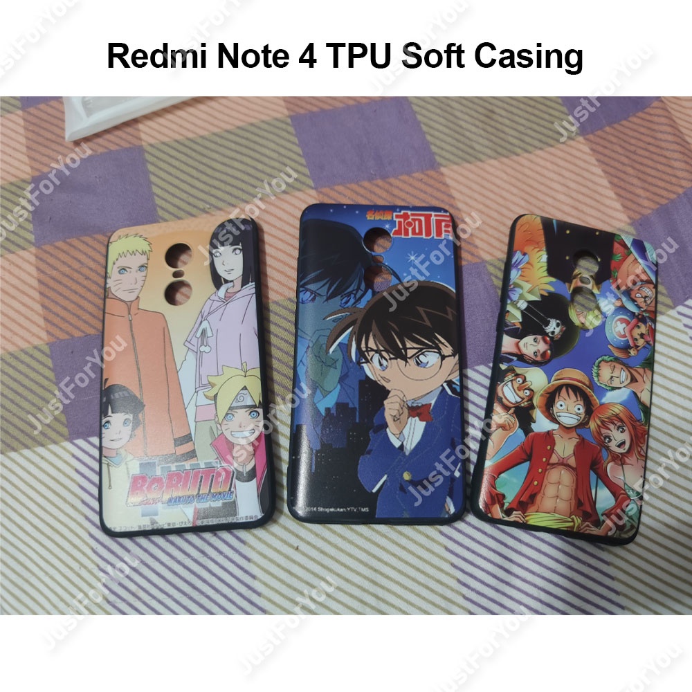 Anime Redmi Note 4 TPU Casing Soft Case Xiaomi Phone Cover Cartoon Mobile  Gadgets One Piece Detective Conan Naruto
