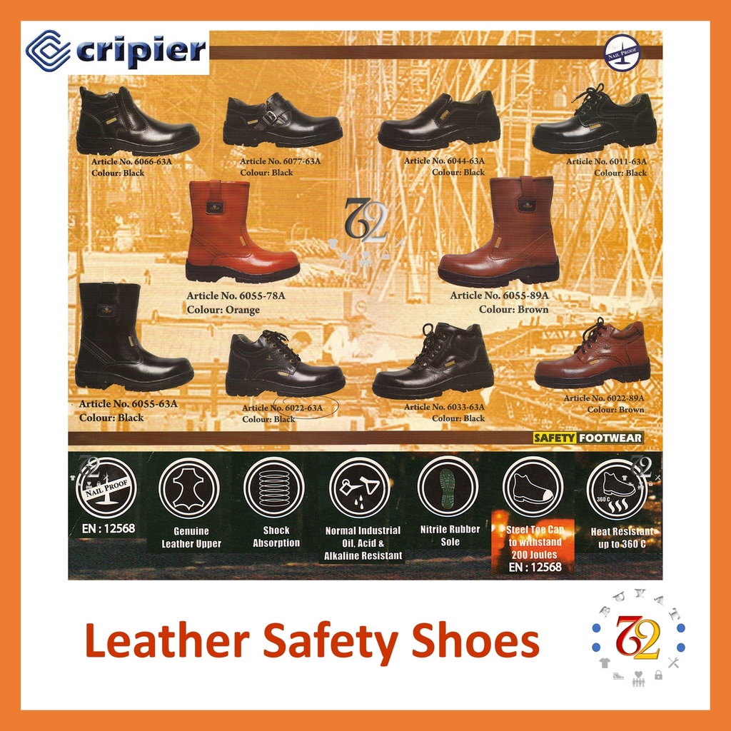 Cripier Safety Shoes Black Model 6022 63A Shopee Malaysia