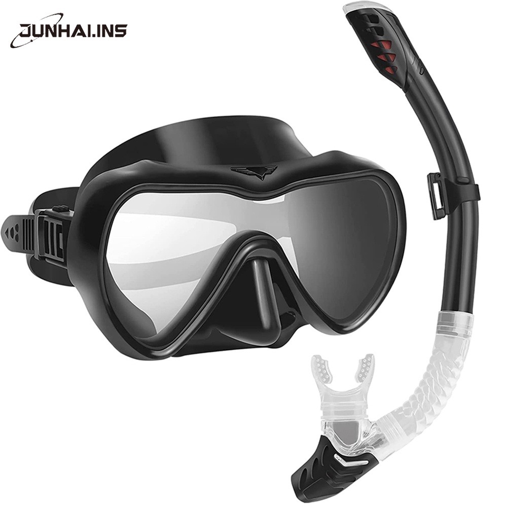 JUNHAINS Snorkel Set for Men and Women, Anti-Fog Tempered Glass Snorkel ...