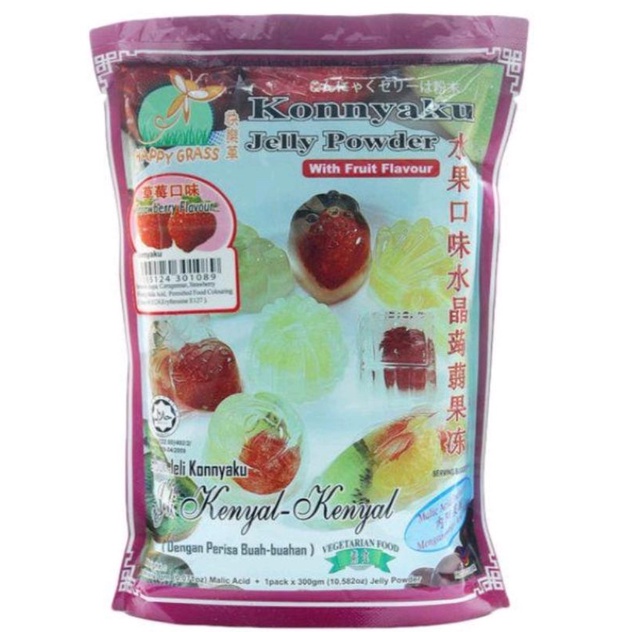 Happy Grass Strawberry Flavour Konnyaku Jelly Powder (300g) (EZY