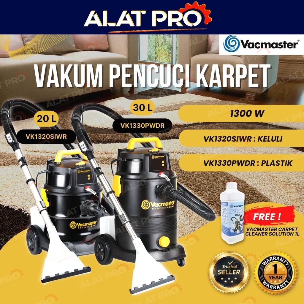 VACMASTER Vakum Pencuci Karpet IndustrialLow Noise VK1320SIWR 20Liter