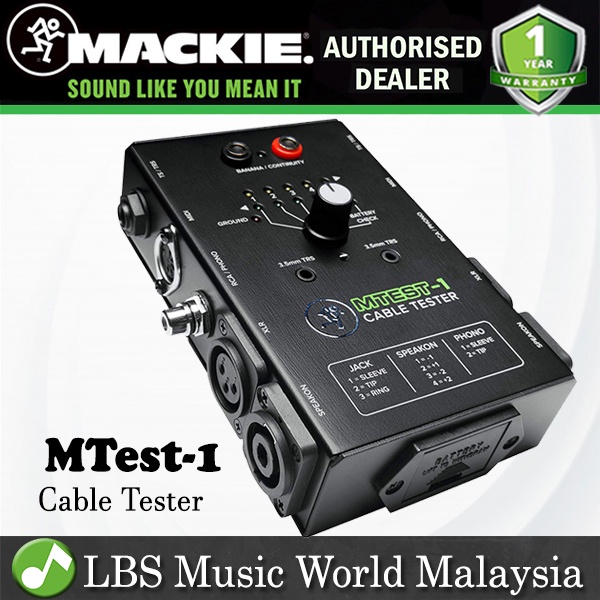 Tester Per Cavi Mackie Mtest-1 - Per Connettori XLR, Jack, RCA, Speakon, MIDI E Banana, Alimentato A Batteria - Foto 4