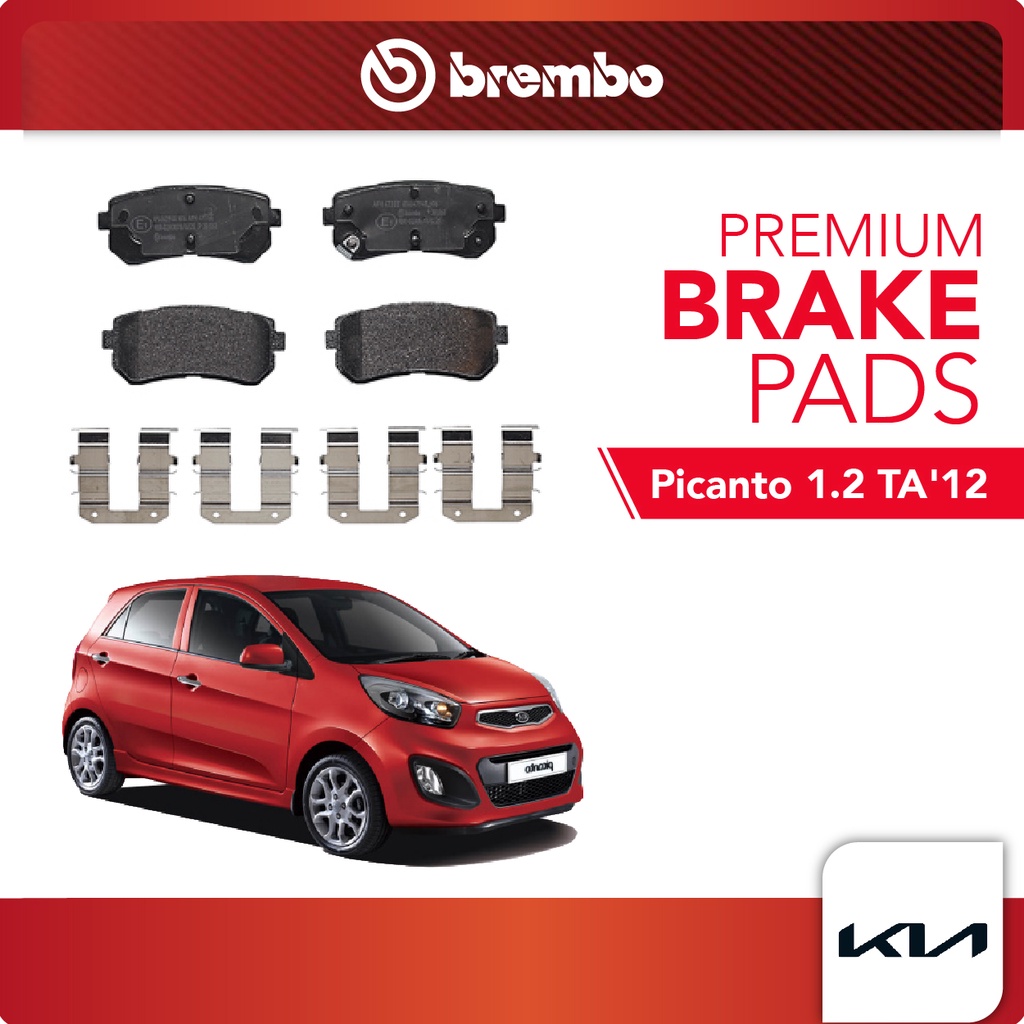 BREMBO Rear Pads (1 set) Compatible with Kia Picanto 1.2 TA'12