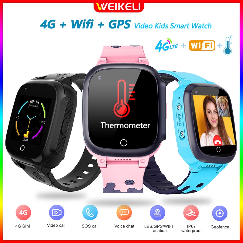 Kids Smart Watch 4G WiFi GPS Tracking Support WhatsAPP Video Call ...