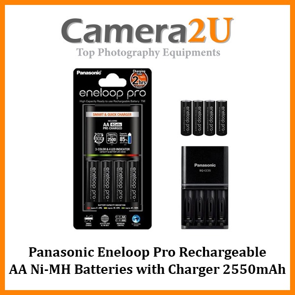 Panasonic Eneloop Pro Rechargeable Aa Ni Mh Batteries With Charger