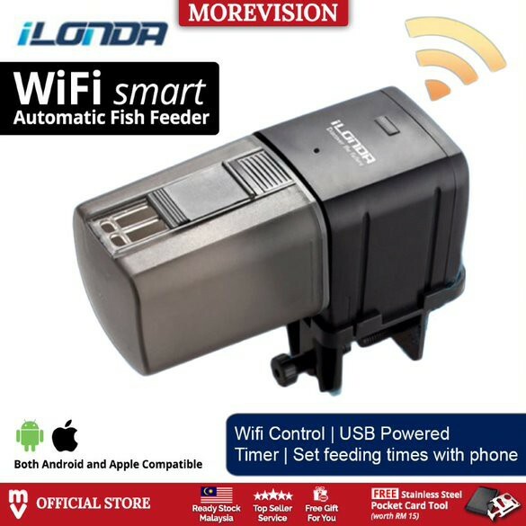 WiFi Automatic Fish Feeder Usb Powered Voice Control Aquarium Digital Photo Inspiration