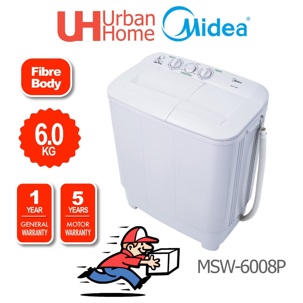 Midea Twin Tub Washer Semi Auto Washing Machine Promo (6kg) MSW6008P