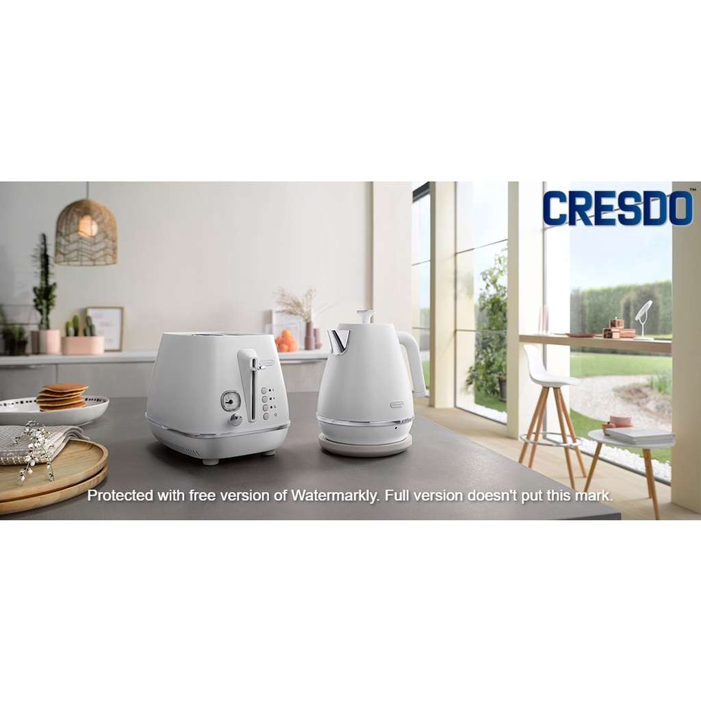 Delonghi Distinta Moments White Kettle 1.7L + 2Slice Toaster Shopee