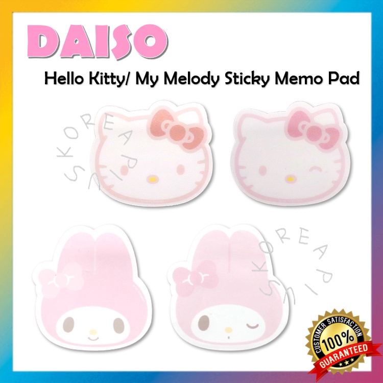 [DAISO] Hello Kitty/ My Melody Sticky Memo Pad 70pcs | Shopee Malaysia