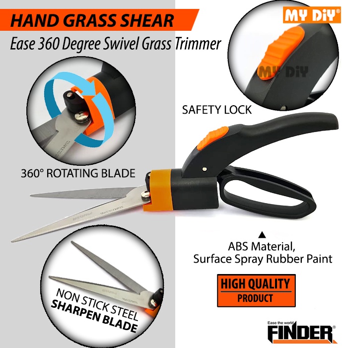 MYDIYHOMEDEPOT Finder Grass Shear 360 Rotating Blade Grass Pruning