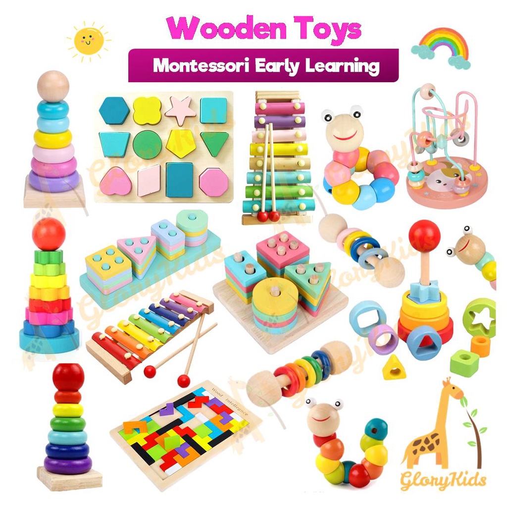 Montessori Learning Set | Wooden Educational Toys | Baby Early ...