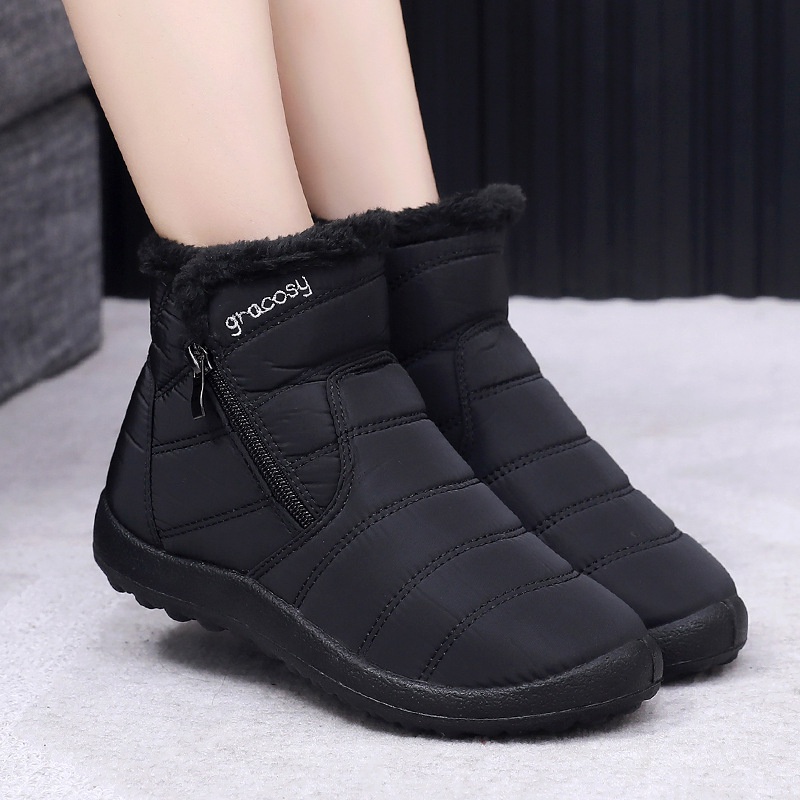 Winter plus size women's snow boots thick warm boots waterproof ...